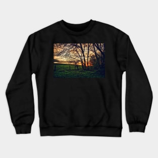 English Countryside Sunset HDR Crewneck Sweatshirt